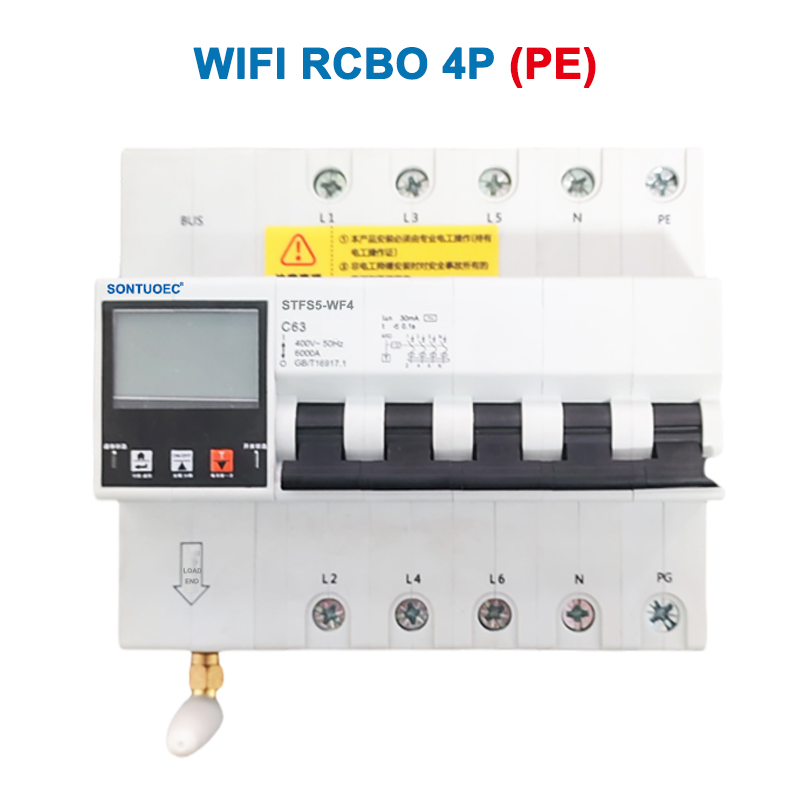 WiFi STFS5-63 Sèrie multi funcional IoT Intelligent RCBO Intelligent Circuit